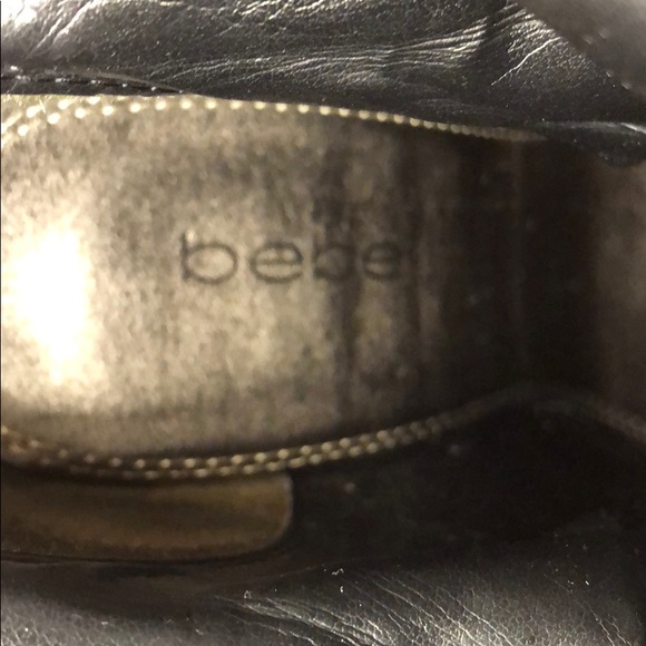 Bebe Black Suede Ankle Booties with Silver Detail - Picture 8 of 8